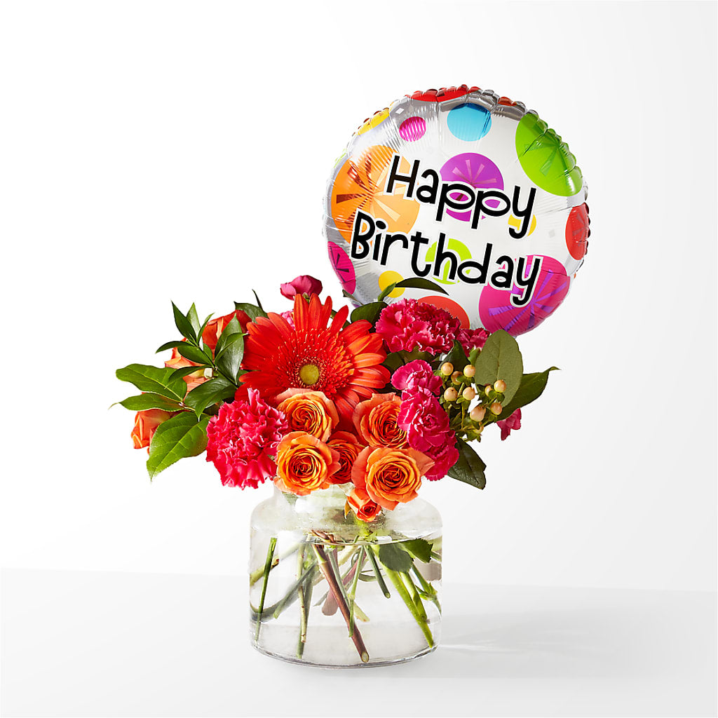 Fiesta Bouquet with Birthday Balloon – Bouquet.com, Tontitown AR