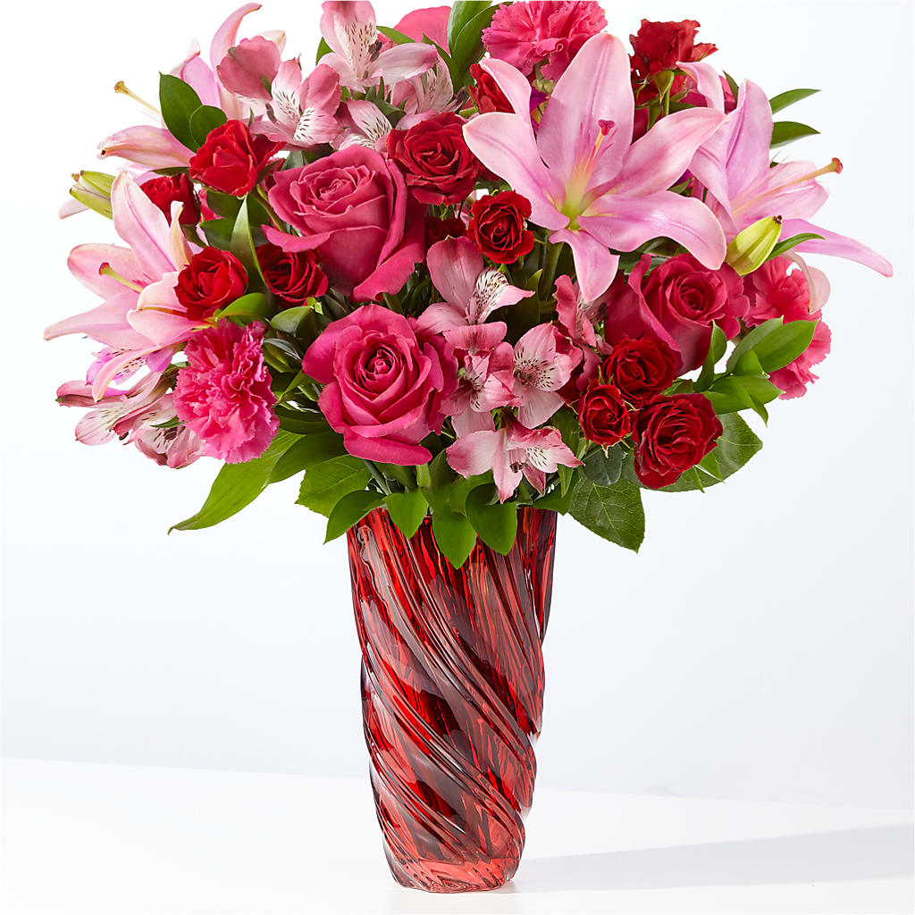 In Love Bouquet with Luxe Swirl Vase – Bouquet.com, Tontitown AR