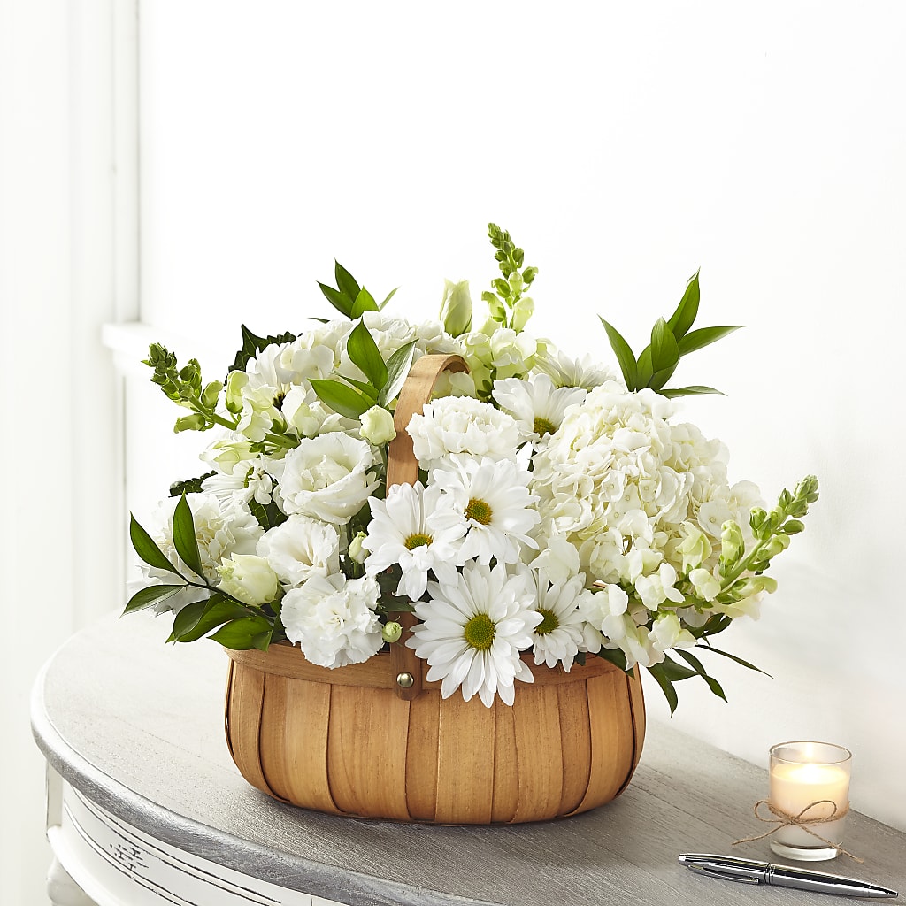 Pure Ivory Basket – Bouquet.com, Tontitown AR