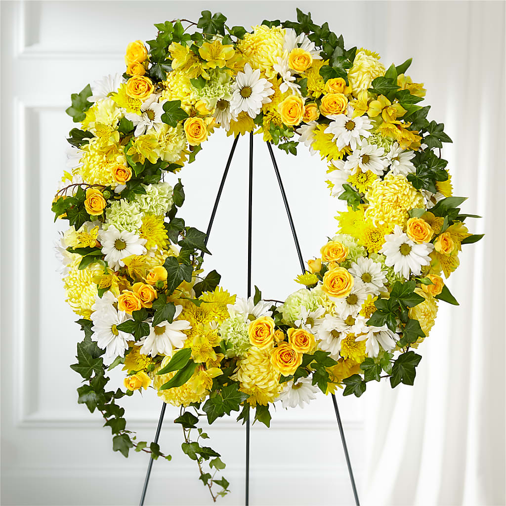 Golden Remembrance Wreath – Bouquet.com, Tontitown AR