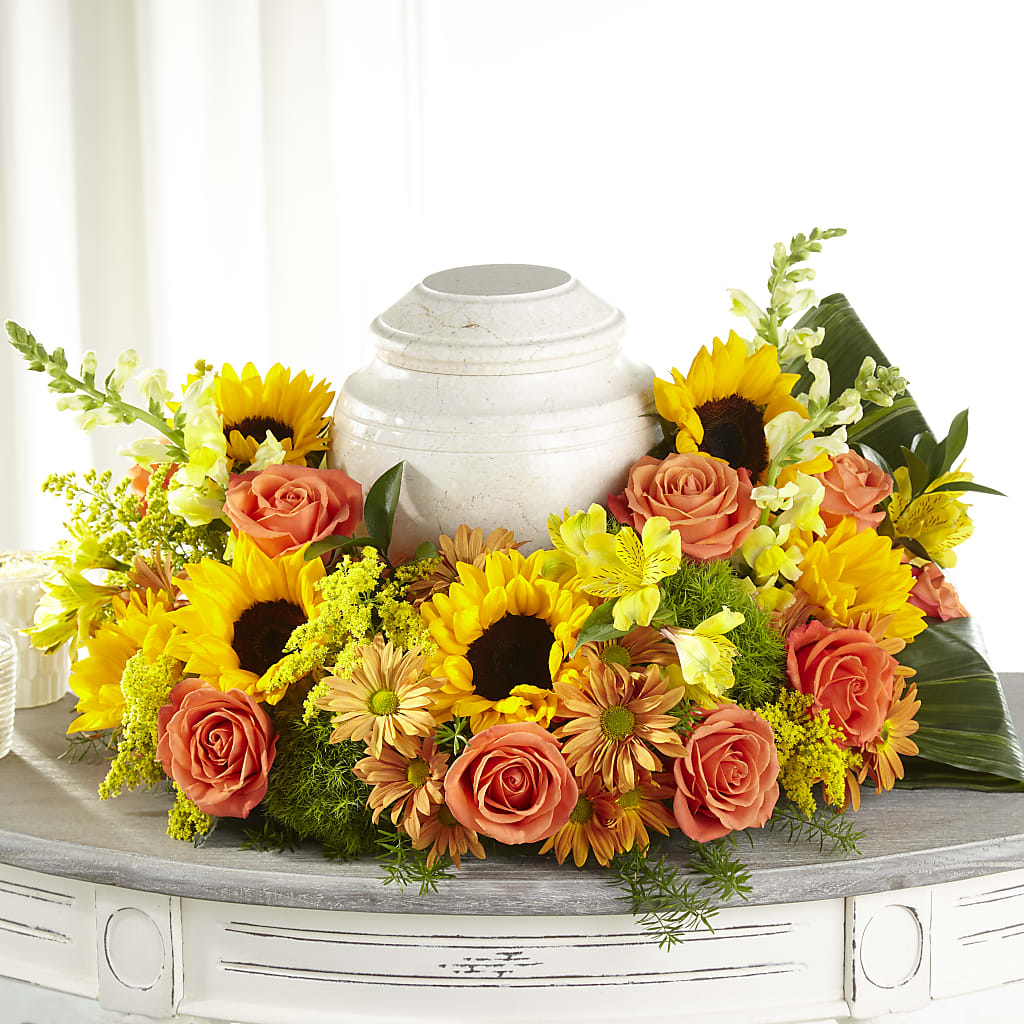 Faithful Sunflower Cremation Adornment – Bouquet.com, Tontitown AR