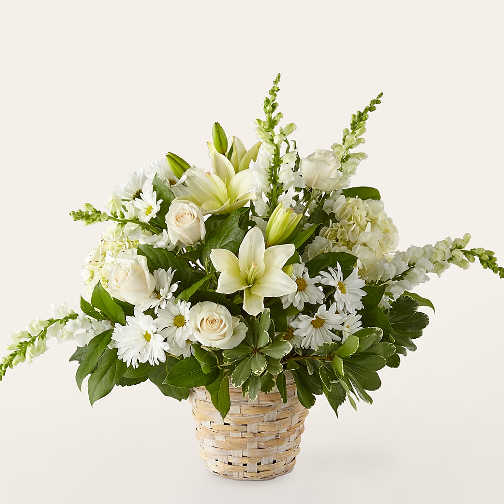 Ivory Elegance Floral Basket – Bouquet.com, Tontitown AR