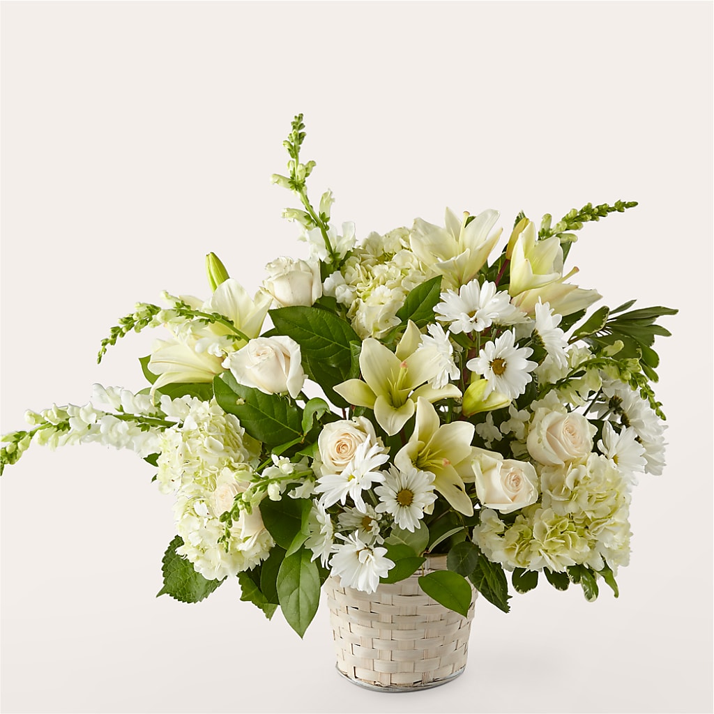 Ivory Elegance Floral Basket – Bouquet.com, Tontitown AR