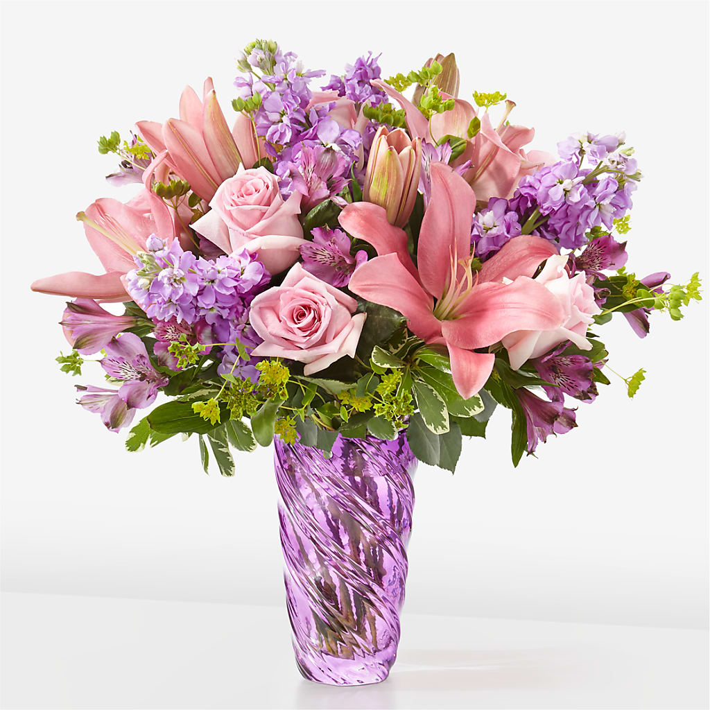 Precious Petals Bouquet with Luxe Swirl Vase – Bouquet.com, Tontitown AR