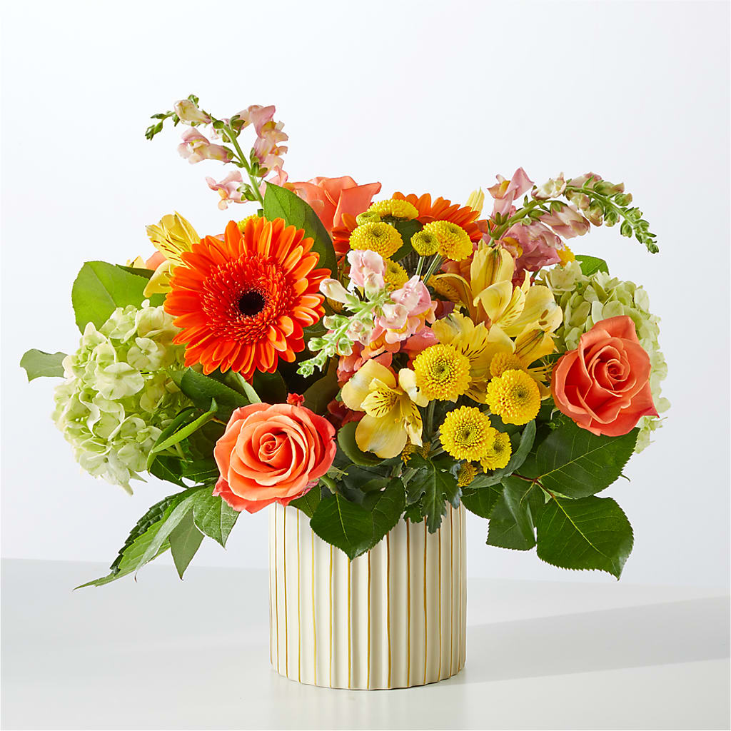 Autumn Sunshine Bouquet with Ivory Vase –  Bouquet.com, Tontitown AR
