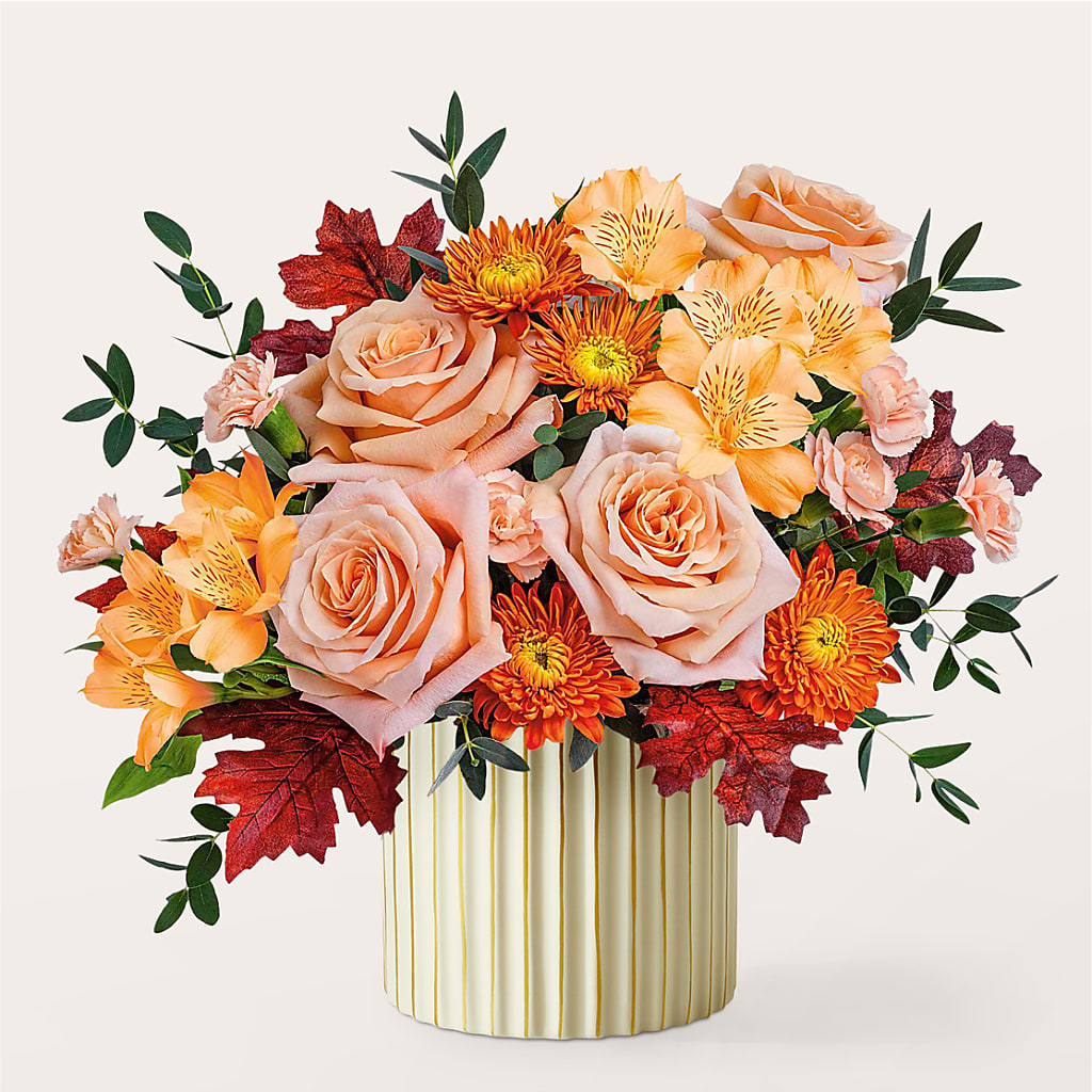 Spiced Latte Bouquet with Ivory Vase –  Bouquet.com, Tontitown AR
