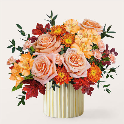 Spiced Latte Bouquet with Ivory Vase –  Bouquet.com, Tontitown AR