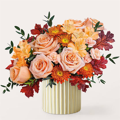 Spiced Latte Bouquet with Ivory Vase –  Bouquet.com, Tontitown AR