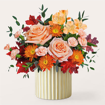 Spiced Latte Bouquet with Ivory Vase –  Bouquet.com, Tontitown AR